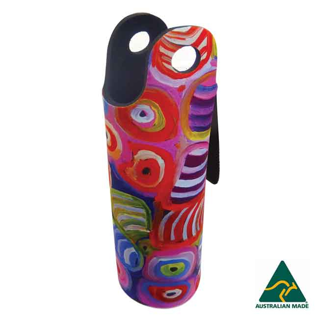 Utopia Aboriginal Art Neoprene Wine Bottle Cooler Soakage (Large)