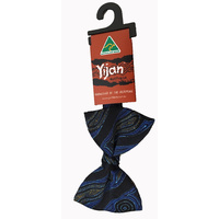 Yijan Aboriginal design Polyester Bowtie - Water Dreaming (Blue)
