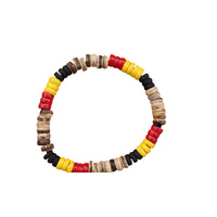 Aboriginal Stretch Wristband - Wood Beads