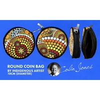 Bunabiri Aboriginal Art Round Coin Purse - Colours of the Land