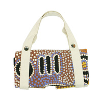 Outstations Aboriginal Art Folding Calico Bag - Biddy Napanangka Timms [Colour: Lilac]