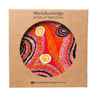 Warlukurlangu Aboriginal Art 7" Round China Plate - Fire Dreaming