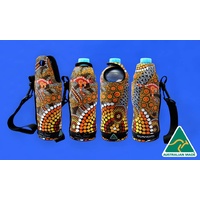 Bunabiri Aboriginal Art Neoprene Water Bottle Cooler - Colours of the Land