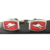 Australia Brand Cufflinks - Red Kangaroo (Rectangle Shape)