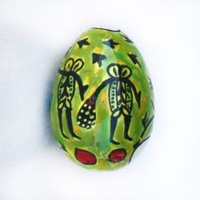 Better World Aboriginal Art Handpainted Decorative Lacquered Egg & Stand - Ngurunderi