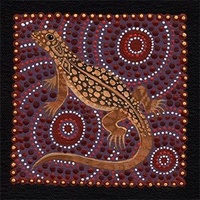 Handmade 2pce Aluminium Aboriginal Art Earrings - Dragon