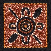 Handmade Aboriginal Art 2pce Aluminium Earrings - Hunting
