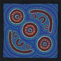 Camping Around Waterholes - Handmade Aboriginal Art Earrings [Stud]