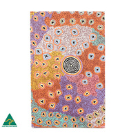 Warlukurlangu Aboriginal Art Australia Made Cotton Teatowel - Green Budgerigar Dreaming