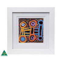Framed Warlukurlangu Aboriginal Art Print - Seed & Water Dreaming