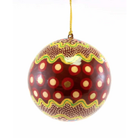 Better World Aboriginal Art Lacquered Xmas Ball Decoration - Marsupial Mouse Dreaming