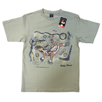 Ganyal (Lizard) [Khaki] - Aboriginal design T-Shirt [size: Large]