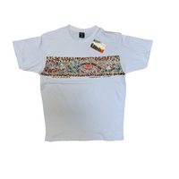 Rainbow Serpent [White] - Aboriginal design T-Shirt [size: Medium]