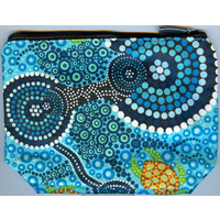 Bunabiri Aboriginal Art 1 Zip Cosmetic Purse - Colours of the Reef