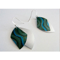 Handmade 2pce Aluminium Aboriginal Art Earrings - Desert Winds