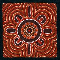 Handmade Aboriginal Art 2pce Aluminium Earrings - Gathering Bushfood