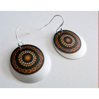Handmade Aboriginal Art 2pce Aluminium Earrings - Hunting