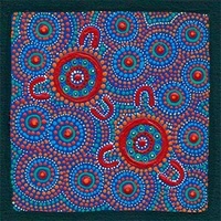 Allegria Handmade Aboriginal Art Pendant - Family Picking Wildflowers