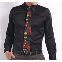 Outstations Aboriginal design Polyester Tie - Norman Cox (Red)