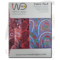 Aboriginal Fabric 4pce Quarter Pack [Red] - Aboriginal Design Fabric