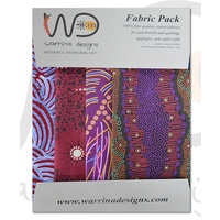 Aboriginal Fabric 4pce Quarter Pack [Red] - Aboriginal Design Fabric