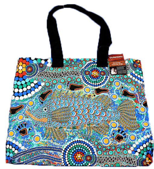 Bunabiri Aboriginal Canvas Bag - Barramundi
