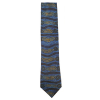 Yijan Aboriginal Art Polyester Tie - Water Dream (Blue)