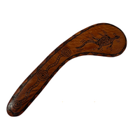 Dreamtime Kullilla Aboriginal Art hand-burnt design Hunting/Club Boomerang (62cm) - Lizard