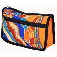 Jijaka Aboriginal Art 2 Zip Cosmetic/Toiletry Purse - Joy of Sound