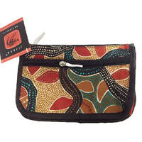 Jijaka Aboriginal Art 2 Zip Cosmetic/Toiletry Purse - Tea Tree