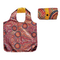 Hogarth Aboriginal Art Nylon Folding Shopping Bag - Pathways 2
