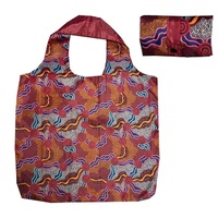Hogarth Aboriginal Art Nylon Folding Shopping Bag - Salt Lake Journey