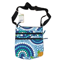 Bunabiri Aboriginal 3 Zip Cross-Body Enviro Bag - Colours of the Reef