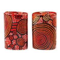 Warlukurlangu Aboriginal Art Fine Bone China Salt n Pepper Shakers - Emu Dreaming