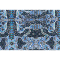 Regeneration (Blue) - Aboriginal design Fabric