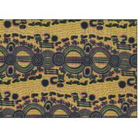 Rock Wallaby Dreaming (Green) - Aboriginal design Fabric