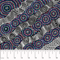 Salt Lake [Black] - Aboriginal design Fabric