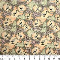 Emu Dreaming (Ecru) - Aboriginal design Fabric [SCRAP 1.65M]