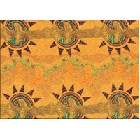Sunset Night Dreaming (Yellow) - Aboriginal design Fabric