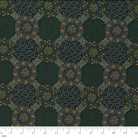 Wildflowers &amp; Bush Tucker (Green) - Aboriginal design Fabric