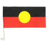 Aboriginal Car Flag (560 X 280) and Pole Set - Knitted Polyester (1 only Flag)