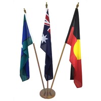 Aboriginal/TSI/Australian Flag Foyer Display Kit - Small TIMBER Stand