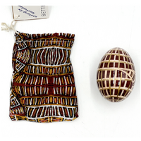 Better World Aboriginal Art Handmade Decorative Lacquered Egg &amp; Stand + Giftbag - Rainbow Serpent