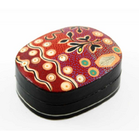 Better World Aboriginal Art Lacquered Medium Box -  Yam and Bush Tomato Dreaming