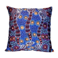 Utopia Aboriginal Art Linen Cushion Cover (45cm x 45cm) - Dreamtime Sisters