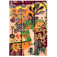 Aboriginal Art Handmade (6&#39;x 4&#39;) Wool Rug (Chainstitched) (183cm x 122cm) - Yam and Bush Tomato Dreamings