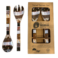 Better World Aboriginal Art Wooden/Resin Salad Server Set (2pce) - Jilamara Design