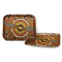 Bunabiri Aboriginal Art Bamboo Fibre Enviro Serving Tray - Colours of the Land