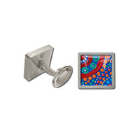 Allegria Cufflinks - Family Picking Wildflowers [Shape: Square]