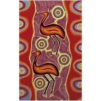 Tobwabba Aboriginal Art Cotton Teatowel - Emus 
